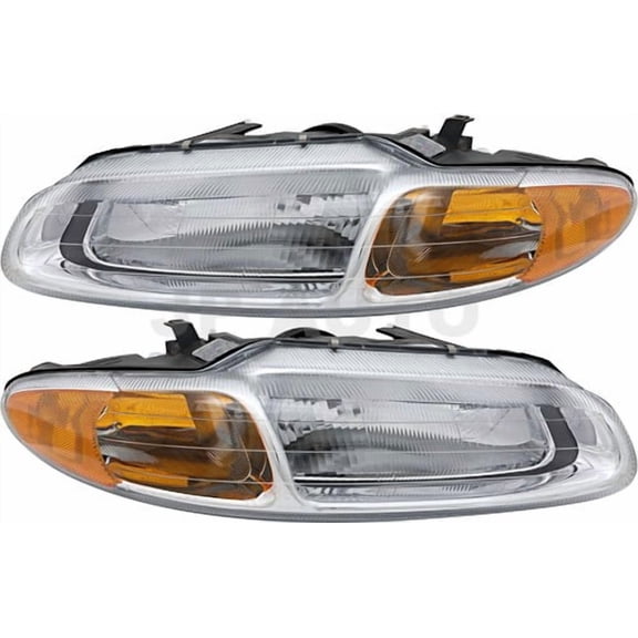 For 1996-2000 Chrysler Sebring Convertible Headlight Halogen Set Pair