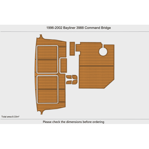 For 1996-2002 Bayliner 3988 Command Bridge EVA Foam Marine Decking, Non-SlipYacht Flooring Mat, 6mm Thick, Durable and Easy to Clean Boat Pad