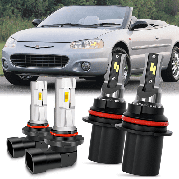 For 1996-2003 2006 Chrysler Sebring Convertible LED Headlight High Beam Bulb+Fog Light