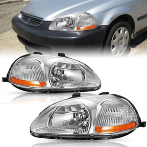For 19961997 1998 Honda Civic EK EJ Chrome Headlights Assembly Headlamps L+R