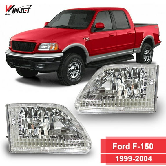 For 1997-2004 F-150 F-250 Expedition Headlights Clear Lens Front Head Lamps Pair