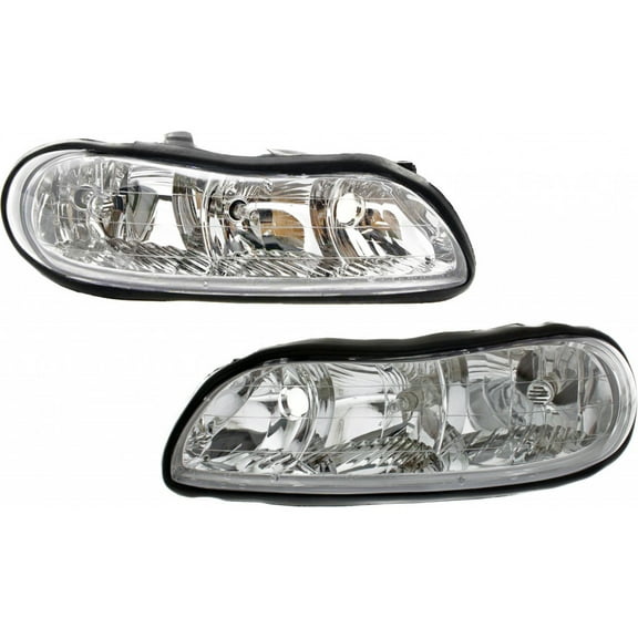 For 1997-2005 Chevy Malibu Pair Headlights Driver and Passenger Side GM2502154 GM2503154 | 22618782 22618781