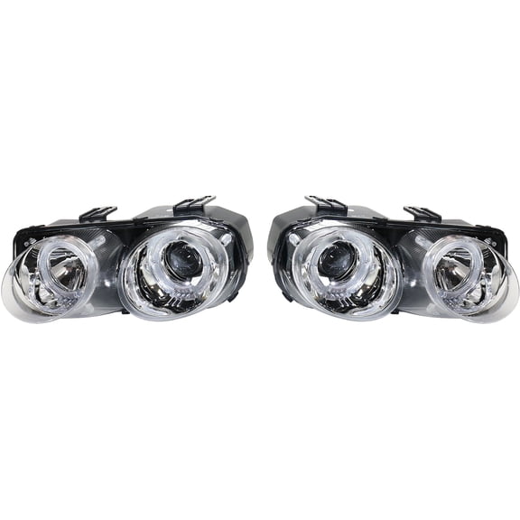 For 1998-2001 Integra Right or Left Headlight Clear Lens; Chrome Interior