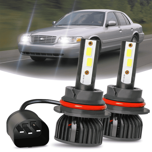 For 1998-2011 Ford Crown Victoria 9007 LED Headlight Hi/Lo Beam Bulbs 6000k