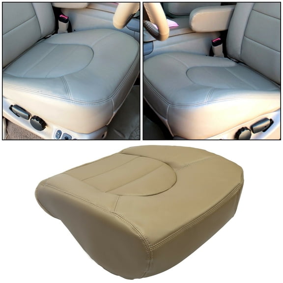 For 1999-2000 Ford F250 350 450 550 Lariat Driver Bottom Leather Seat Cover Tan