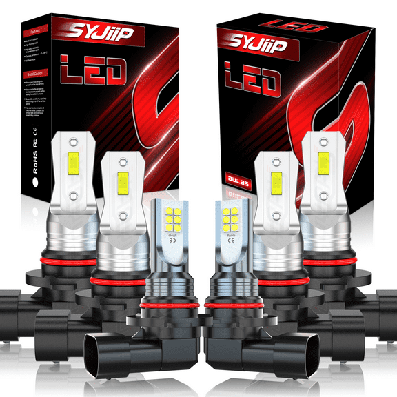 For 1999-2004 Jeep Grand Cherokee LED Headlight Bulbs Hi/Low Beam + Fog Lights