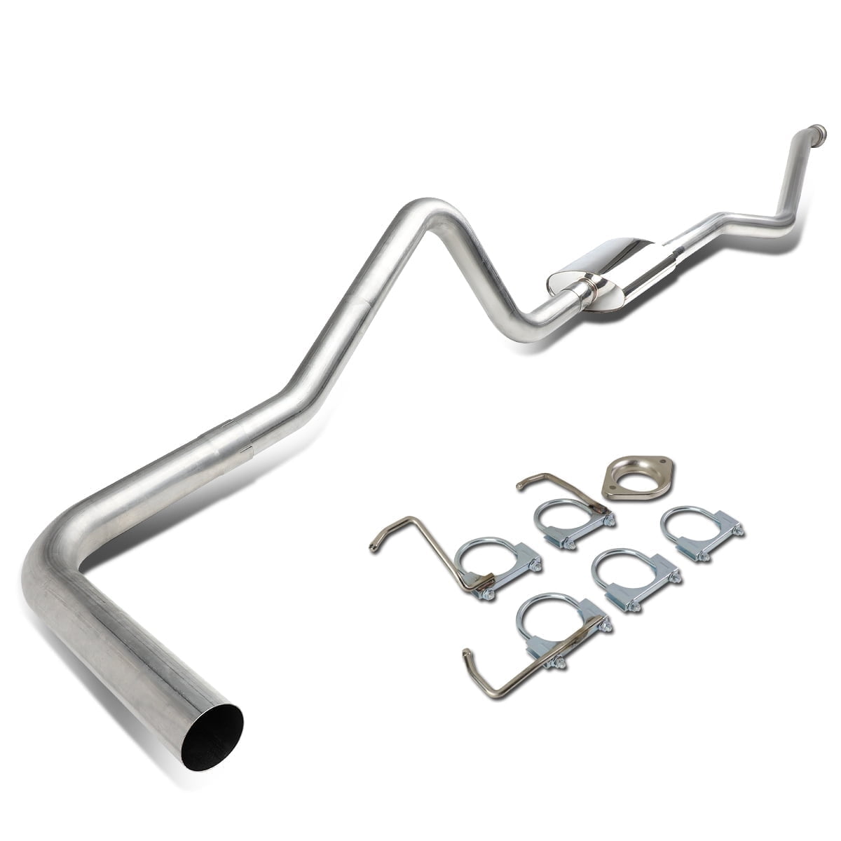 DNA Motoring For 99-06 Silverado Sierra 1500 EXT/Crew Cab Short Bed 3" Muffler Catback Exhaust System