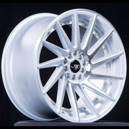 For 19x9.5 inch (1 Single Wheel Only) JNC Wheels - 19" JNC051 Silver Machine Face /Gold Rivet Rim - 5x112 JNC Wheels-35518765068