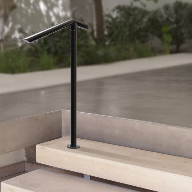 For 2-3 Steps Stair Rail Railing Iron Handrail Kit Outdoor Porch Arm ...