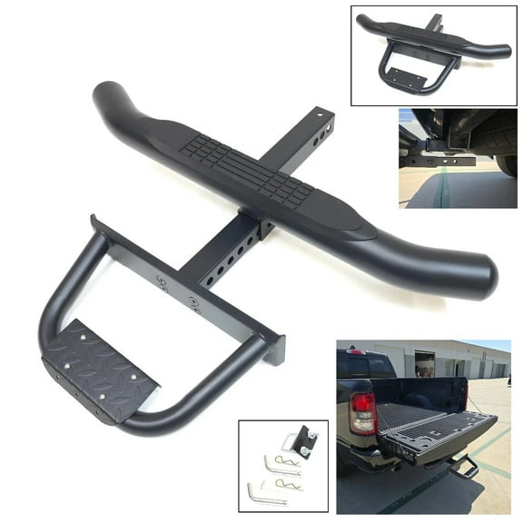 For 2" Receiver Heavy Duty Steel Tow Hitch Drop Step Bar Black Extend Extendable