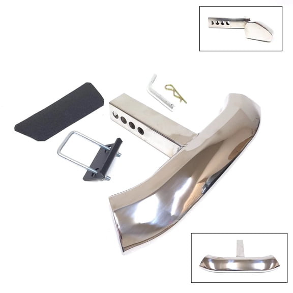 For 2" Receiver Truck Heavy Duty Steel Tow Hitch Step Bar Guard 18" Chrome Slant