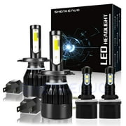 For 2000-2004 Ford Focus LED Headlight Bulbs 9003/H4 High/Low Beam 880 Fog Light 6000k 4pcs