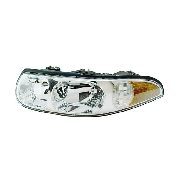 For 2000-2005 Buick Lesabre Headlight Driver Side GM2502204 w/ Marker Lamp; Custom; w/ Smooth High Beam Surface For 25713547