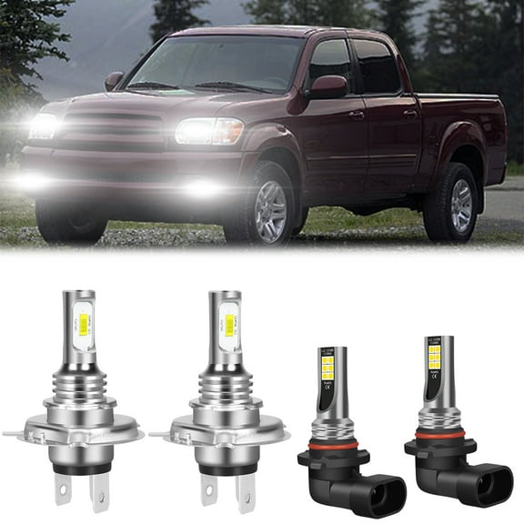 For 2000-2006 Toyota Tundra 4pc LED Headlight High-Lo Beam + Fog Light Bulbs Kit