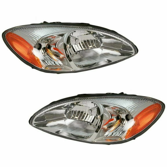 For 2000-2007 Ford Taurus Headlight Driver and Passenger Side DOT Certified Bulbs Included FO2502169 FO2503169 | 1F1Z 13008 AB, 1F1Z 13008 AA ;