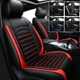 thumbnail image 1 of For 2000-2024 Kia Forte Soul Optima Seltos Car 5 Seat Covers Front Rear Full Set Luxury PU Leather Cushion Protector Waterproof Black&Red, 1 of 13
