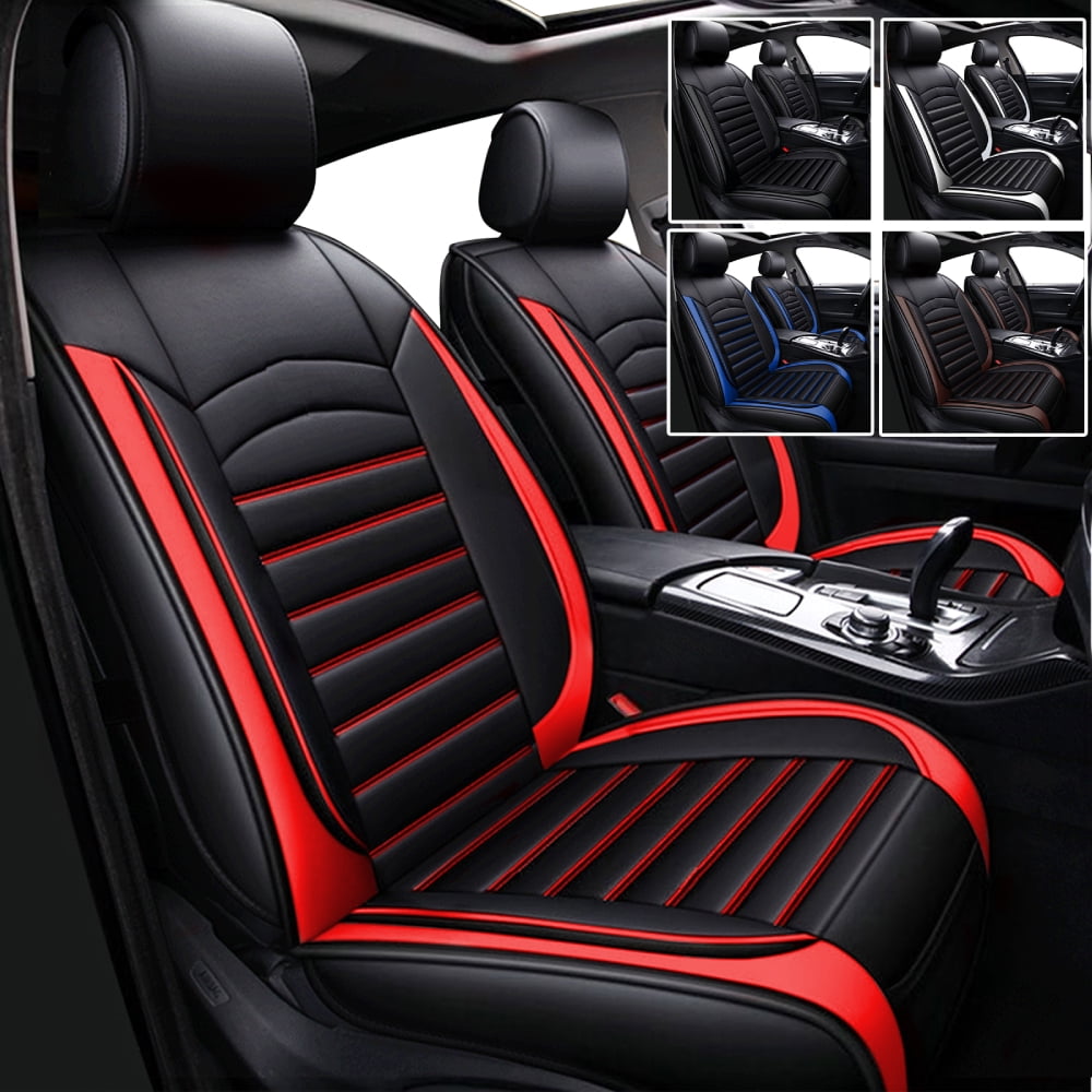 Leather Car Seat Covers - RED & BLACK