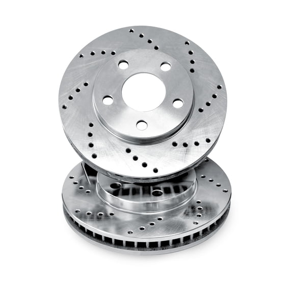 For 2001-2003 Kia Sephia, Spectra R1 Concepts Front Silver Zinc Cross Drilled Brake Rotors