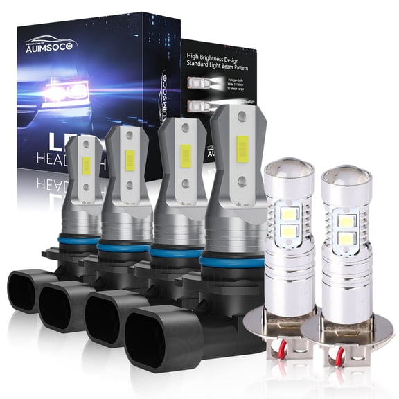 For 2001-2003 Toyota Highlander 6x LED Headlight Bulbs Kit 9005 9006 H3 Combo High Low Beam & Fog Light Replacement