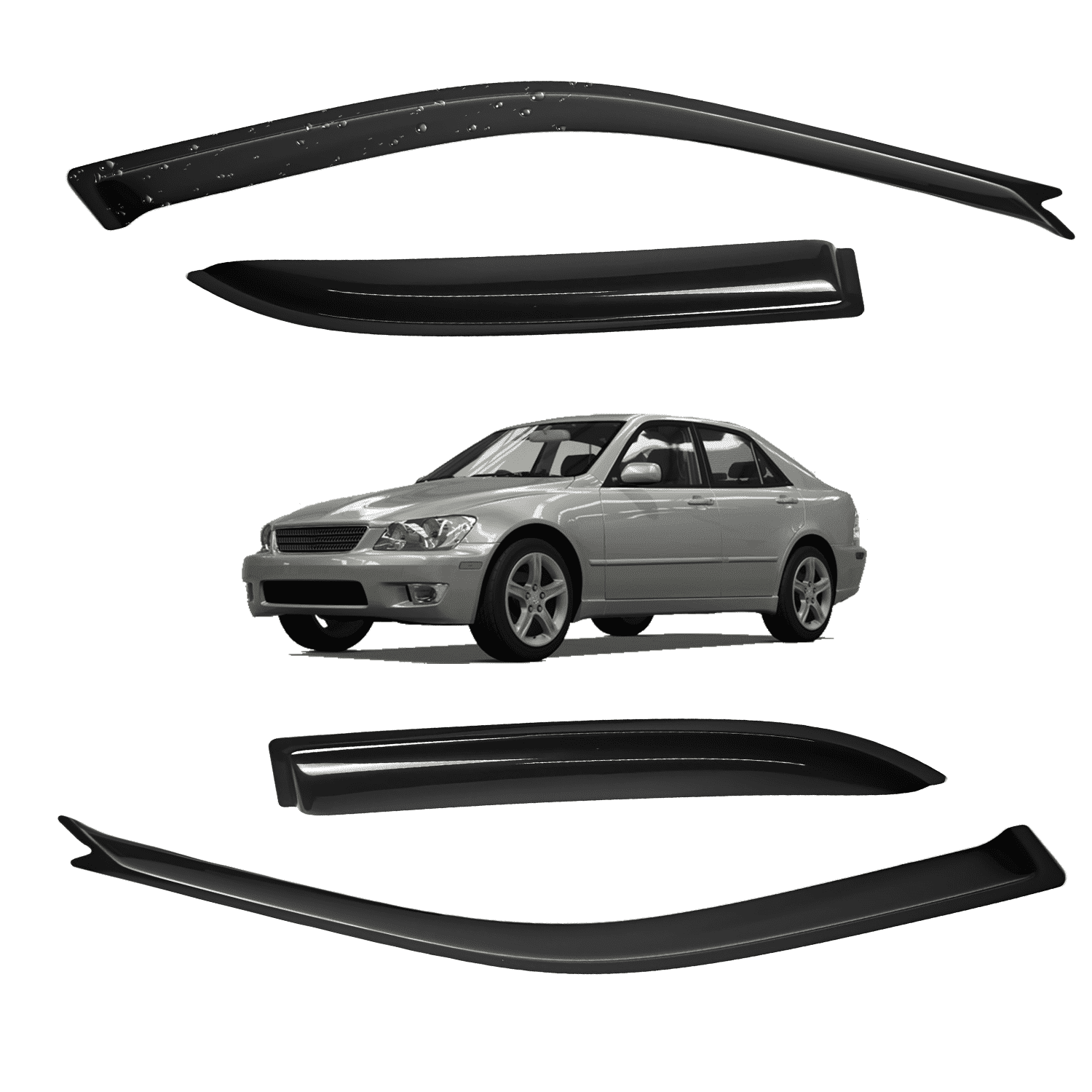 For 2001-2005 Lexus IS300 JDM Mugen Style 3D Wavy Window Visor Sun Rain ...