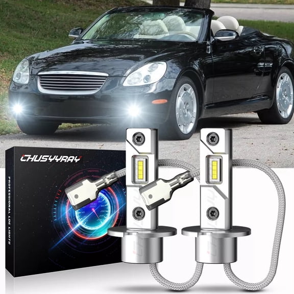 For 2002 2003 2004 2005 Lexus SC430 - H3 LED Fog Light Bulbs 6000K Diamond White Qty 2