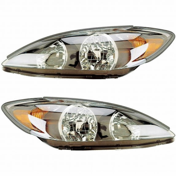 For 2002 2003 2004 Toyota Camry Headlight Assembly Driver and Passenger Side Pair CAPA TO2502138C