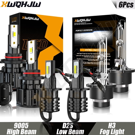 For 2002-2003 Lexus SC430 9005/H10+D2S+H3 HID/LED Headlight High/Low+Fog Light Bulbs