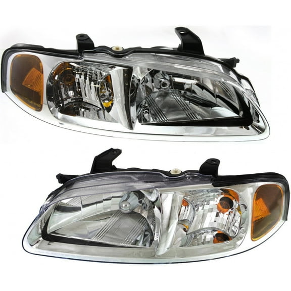 For 2002 2003 Nissan Sentra Pair Headlights Driver and Passenger Side CA/GXE/XE/Limited NI2502149 NI2503149 | B6060-4Z300 B6010-4Z300