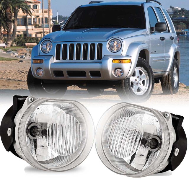 For 20022004 Jeep Liberty Fog Lights Driving Front Bumper Lamps
