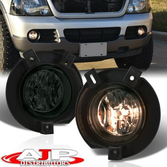 For 2002-2005 Ford Explorer Chrome Housing Front Bumper Driving Fog Lights Lamps Assembly Pair + Bulbs (Smoked Lens) - XLS XLT U152 SUV 03 04