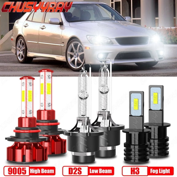 For 2002-2005 Lexus Sc430 9005+D2S+H3 Hid/Led Headlight High/Low+Fog Light Bulbs