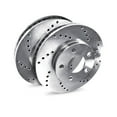 thumbnail image 1 of For 2002-2006 Infiniti Q45, M45 R1 Concepts Rear Silver Zinc Cross Drilled Brake Rotors, 1 of 5