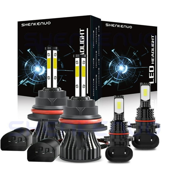For 2002-2007 Jeep Liberty LED Headlight Bulbs 4-side 9007 High Low Beam 9145 Fog Lights 4x Bulbs Combo