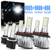 For 2002-2009 GMC Envoy XL XUV 2003 2004 2005 2006 2007 2008 LED Headlight Bulbs 9005 High Beam 9006 Low Beam 880 Fog Light 6pcs