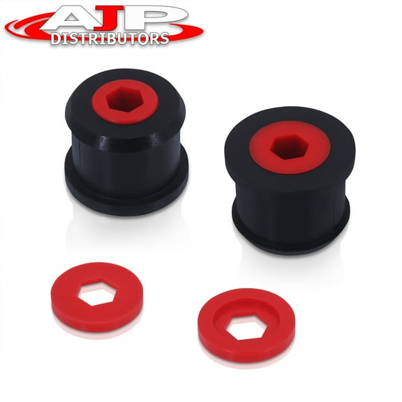 For 2002-2015 Mini Cooper 2-Piece Front Lower Control Arm Rear Wishbone Solid Polyurethane Bushings Kit (Black/Red) - R50 R52 R53 R55 R56 R57 R58 R59