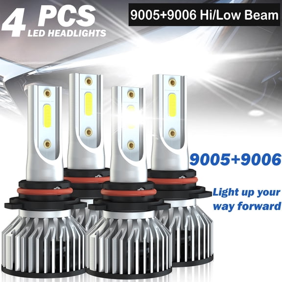 For 2003 2004 2005 2006 2007-2008 Toyota Matrix Combo 4x LED Headlight Bulbs High Low Beam White,500% Brighter than Halogen