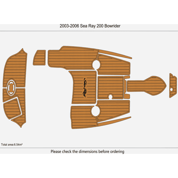 For 2003-2006 Sea Ray 200 Bowrider EVA Foam Marine Decking, Non-SlipYacht Flooring Mat, 6mm Thick, Durable and Easy to Clean Boat Pad