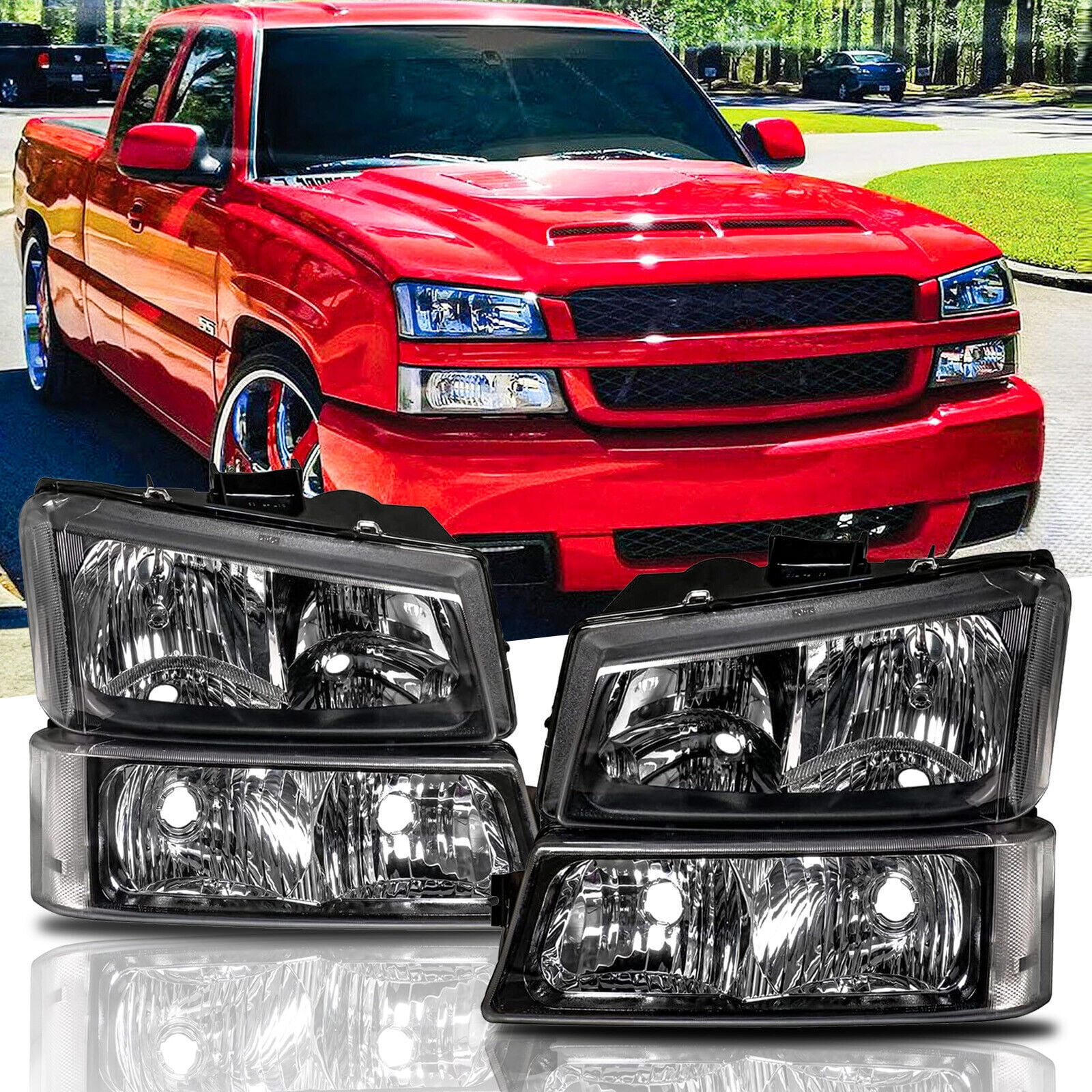 2006 Chevy Silverado Headlight Assembly Clear Lens LED DRL Headlights For 2003-2007 Chevy Silverado & Avalanche - DOT Approved Silverado LED Headlights - Foto 5