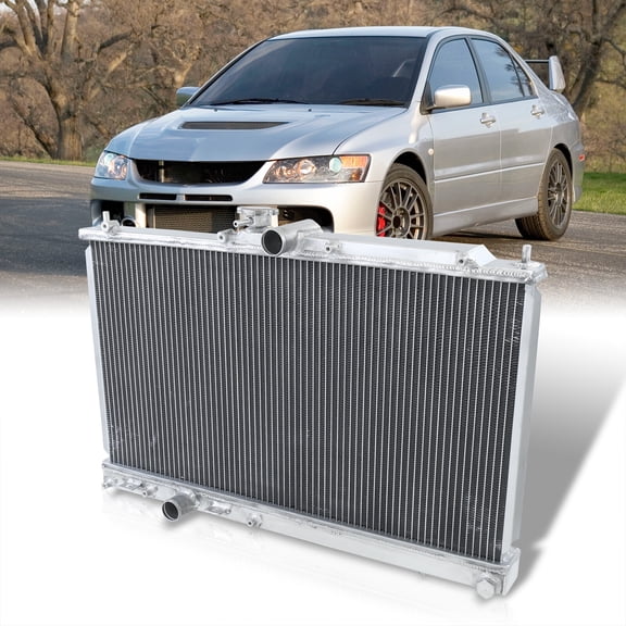 For 2003-2008 Mitsubishi Lancer Evolution 7/8/9 (Manual Transmission) 2-Row Dual Core Aluminum Radiator - CT9A 4G63 M/T 04 05 06 07