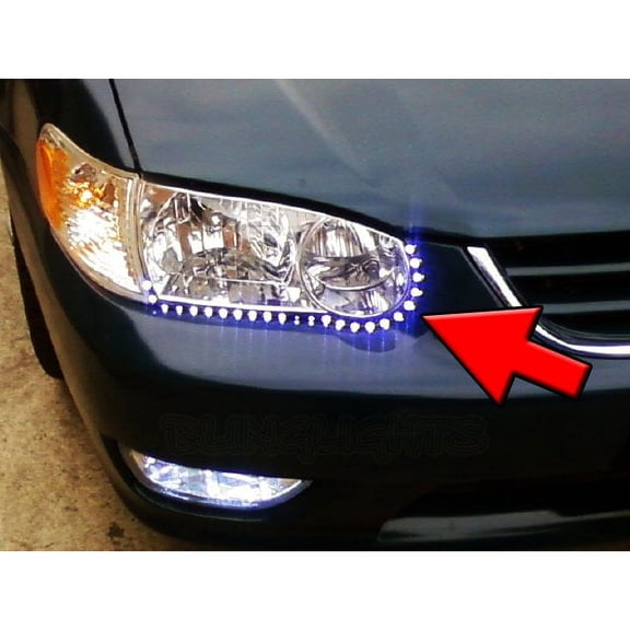 For 2003-2008 Toyota Corolla LED DRL Head Light Strips Day Time Running Lamp Kit