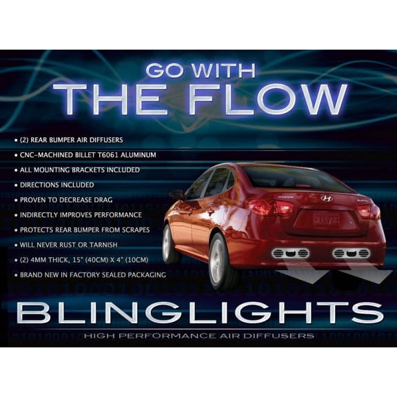 For The 2003-2012 Hyundai Avante Performance Aero Rear Exhaust Bumper Body Diffuser Panels Kit