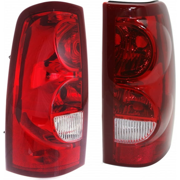For 2003 Chevy Silverado 1500 Pair Rear Tail Lights Driver and Passenger Side Fleetside GM2800161 GM2801161 For 15198463 15198462