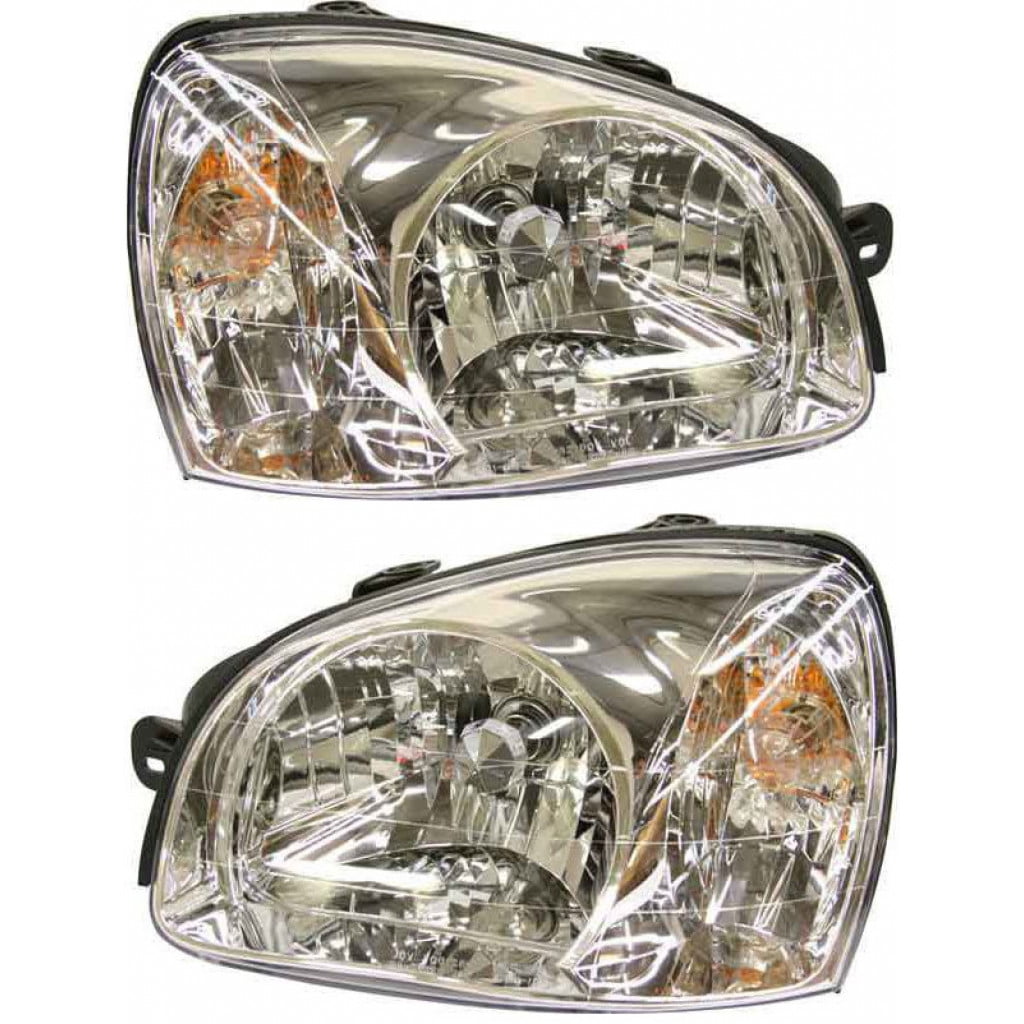 For 2003 Hyundai Santa Fe Pair Headlights Driver and Passenger Side ...