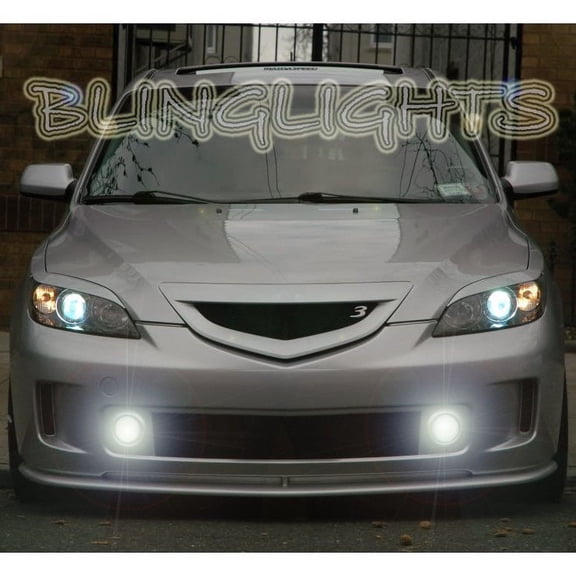 For 2004 2005 2006 2007 2008 Mazda3 MazdaSpeed3 Aero Design Front Bumper Fog Lamps Lights Foglamps Kit