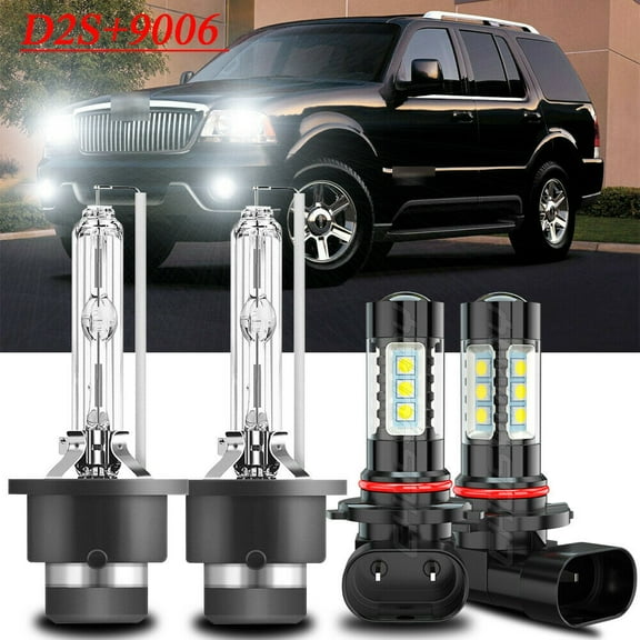 For 2004 2005 2006 Lexus LS430 4x HID High/Low Headlight + LED Fog Light