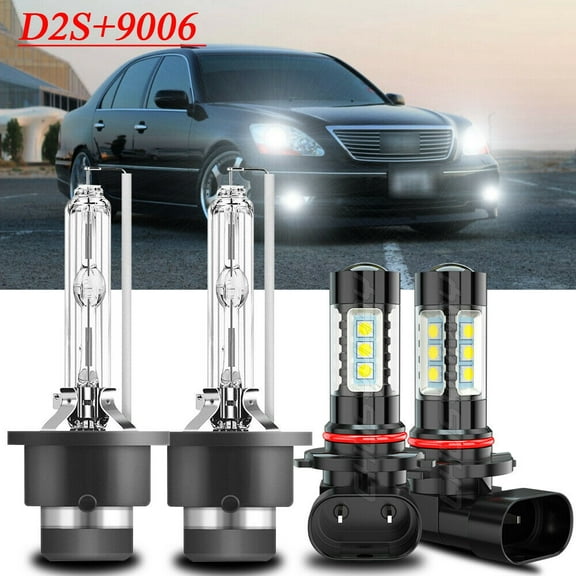 For 2004 2005 2006 Lexus LS430 HID/LED Headlight High/Low + Fog Light Bulbs Kit