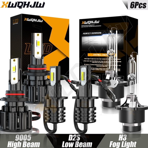 For 2004-2005 Lexus SC430 9005+D2S/D2R+H3 HID/LED Headlight High/Low+Fog Light Bulbs 6Pcs