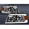 thumbnail image 2 of GTRacers Chrome Crystal Headlights For 2004-2008 F150 & Mark LT – Amber Signal, LED Tube Bar 2 of 5