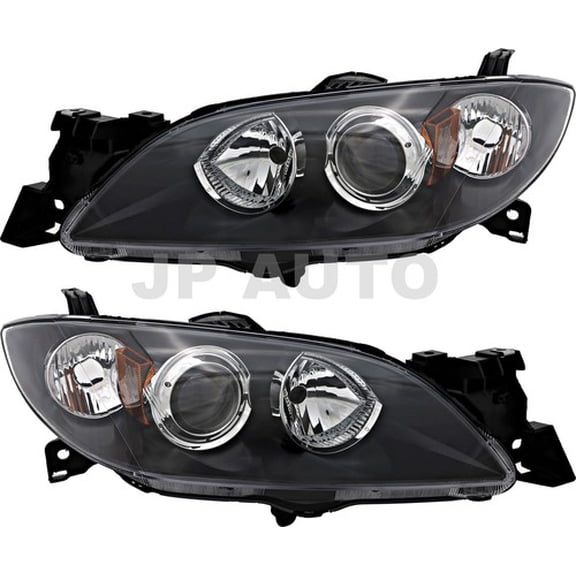 For 2004-2009 Mazda 3 Sedan Headlight Halogen Set Driver and Passenger Side