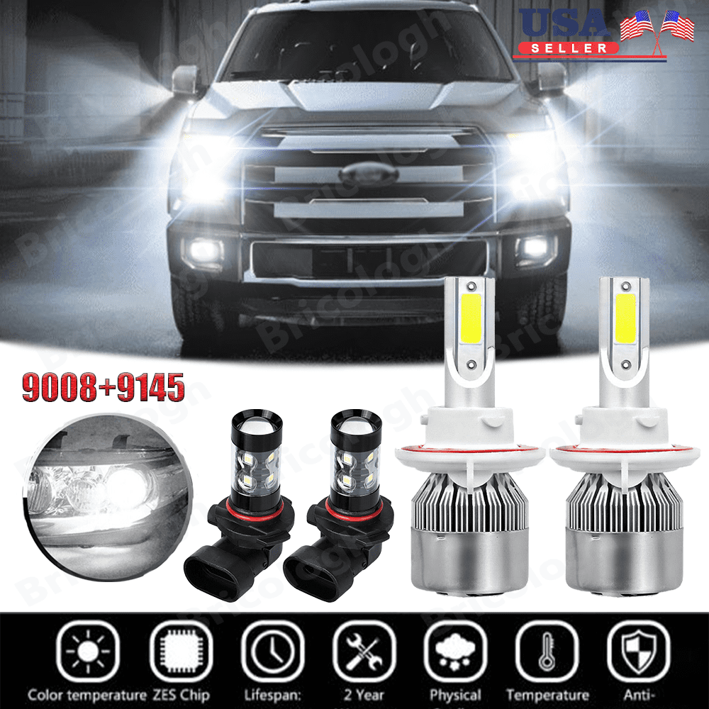 For 2004-2014 Ford F 150 6000K LED Headlght H/Lo Fog Lght Bulbs - Foto 10